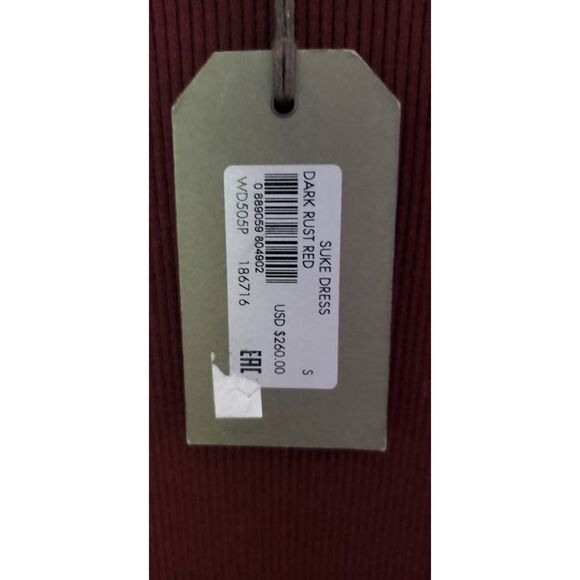 ALL SAINTS SUKE DRESS DARK RUST RED SWEATER RIBBED NWTD SIZE S - Picture 5 of 11